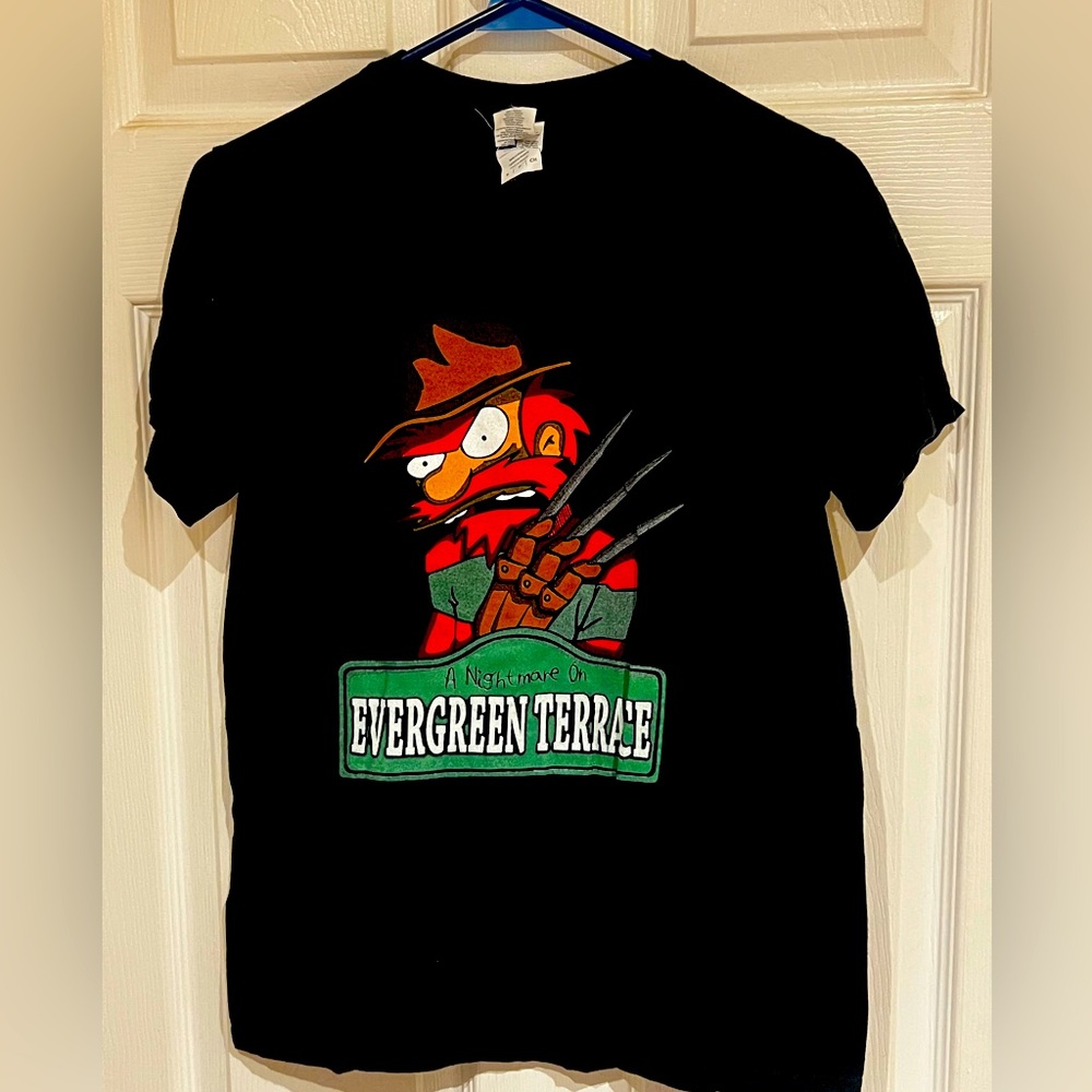 2/25 Simpsons Groundskeeper Willie Nightmare on Elm Street Graphic Men’s T-Shirt